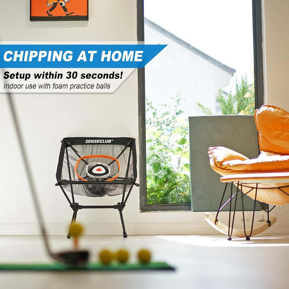 Foldable Golf Chipping Net with Mat & Balls - Heavy-Duty Backyard Practice