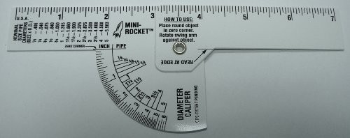 Mini Pipe Caliper Set - 5 Pack Diameter Ruler for Accurate Measurements