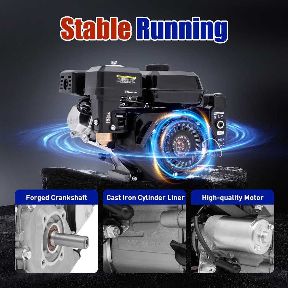 Gas Engine 212CC 4 Stroke Electric Start Horizontal Engine Gasoline Engine Motor