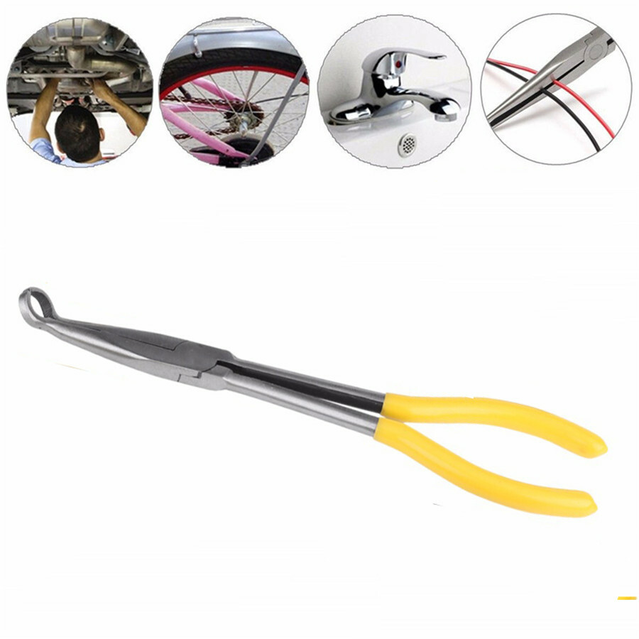 280mm Long Spark Plug Pliers Offset Tip Spark Plug Wire Boot Puller Removal Tool