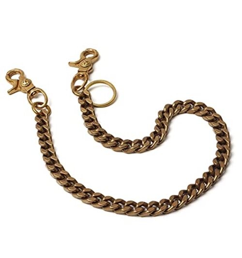 Ruth&Boaz Solid Brass Square Chain Biker 13" Square Chain-retro Snap Hook