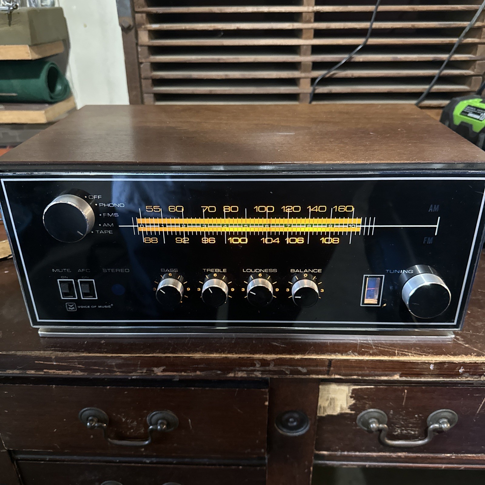 Vintage Working Voice of Music Tuner Amplifier  65 Watt, Mod # 1535-1