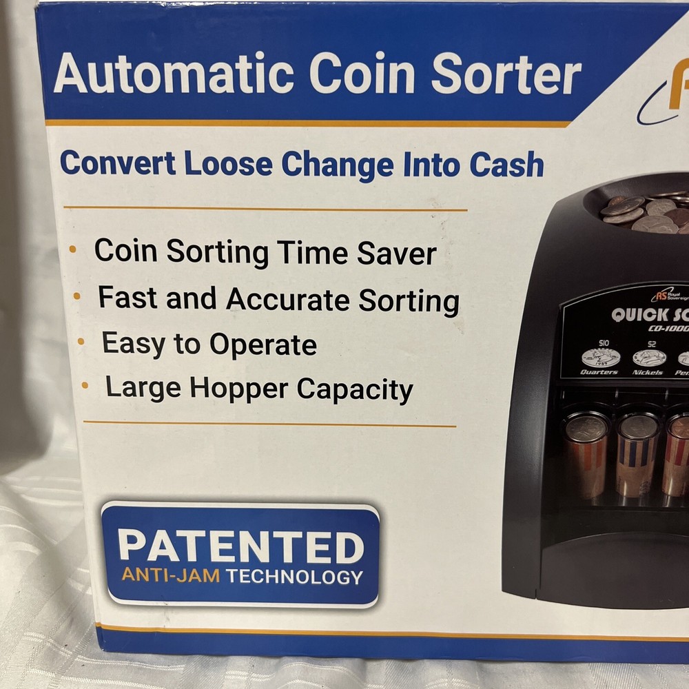 Royal Sovereign Fast Sort CO-1000 Automatic Coin Sorter ; Open Box
