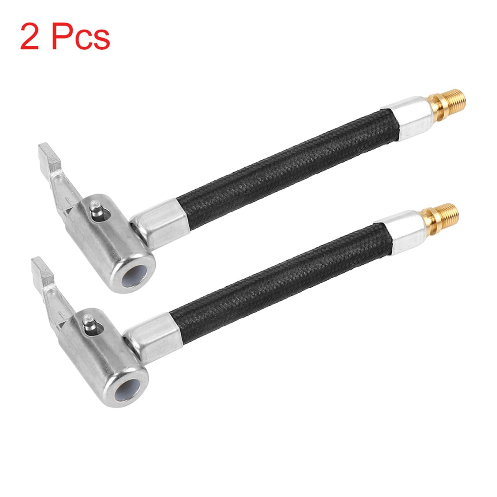 10cm Tire Valve Connect Air Chuck Inflator Pump Extension Hose Adapter 2pcs