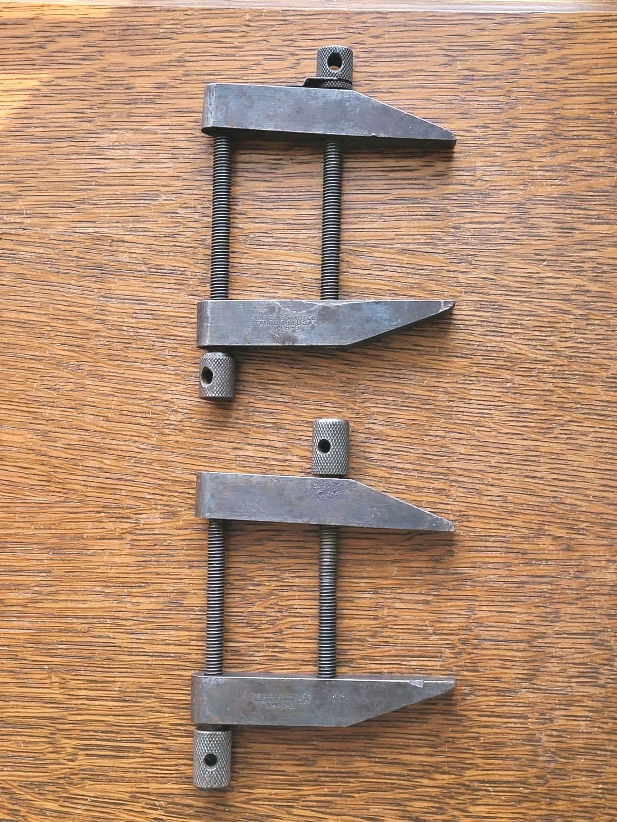 (2) Vintage L. S. Starrett No. 161-D Parallel Clamps 4" Machinist Tools USA