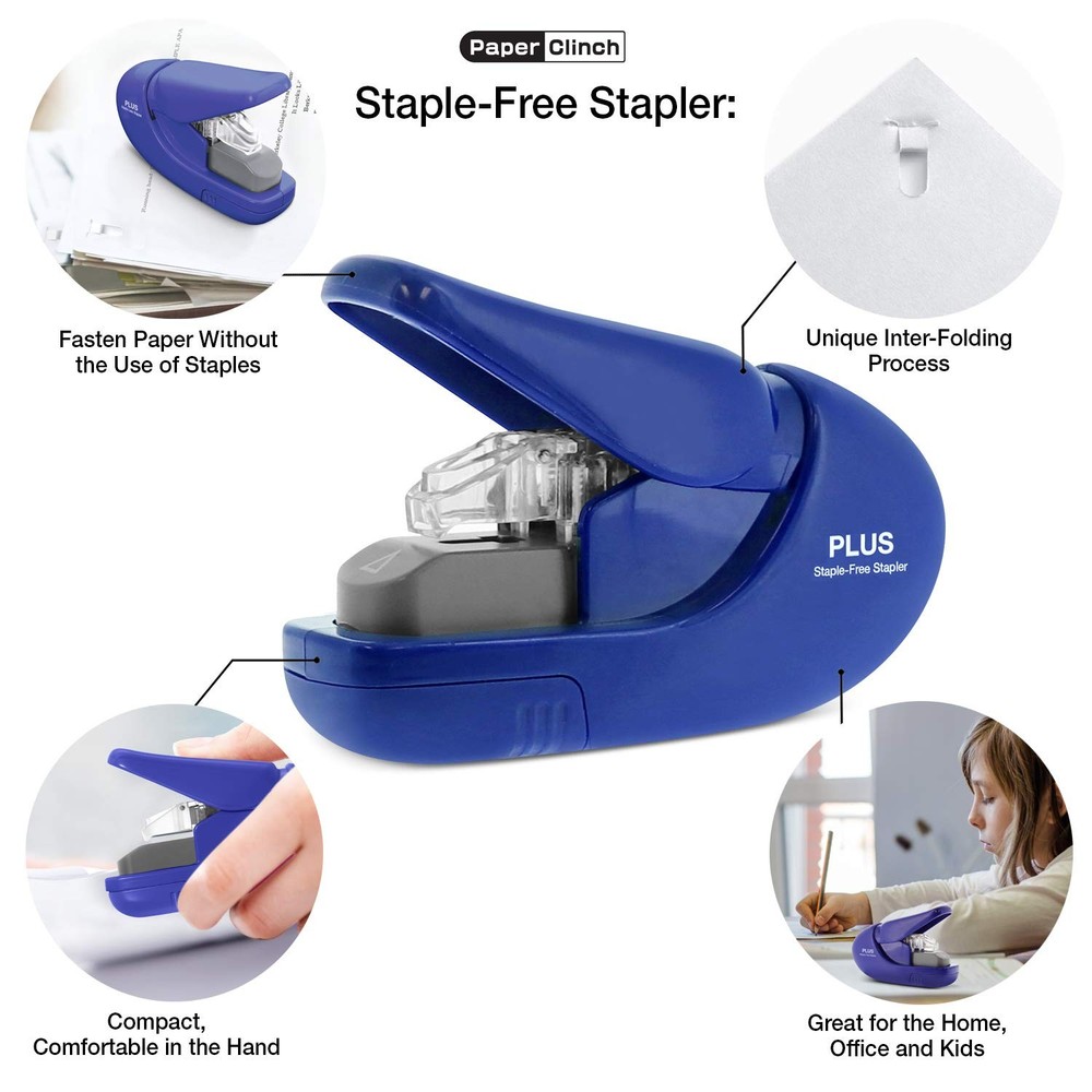 Clinch Compact Staple-Stapler, Blue