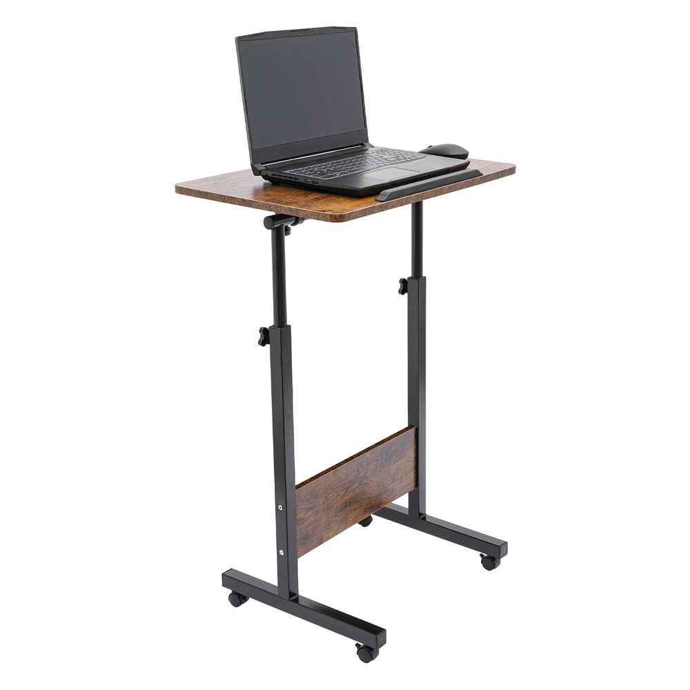 Floor Mount Portable Laptop Desk Rolling Computer Stand Adjustable Height
