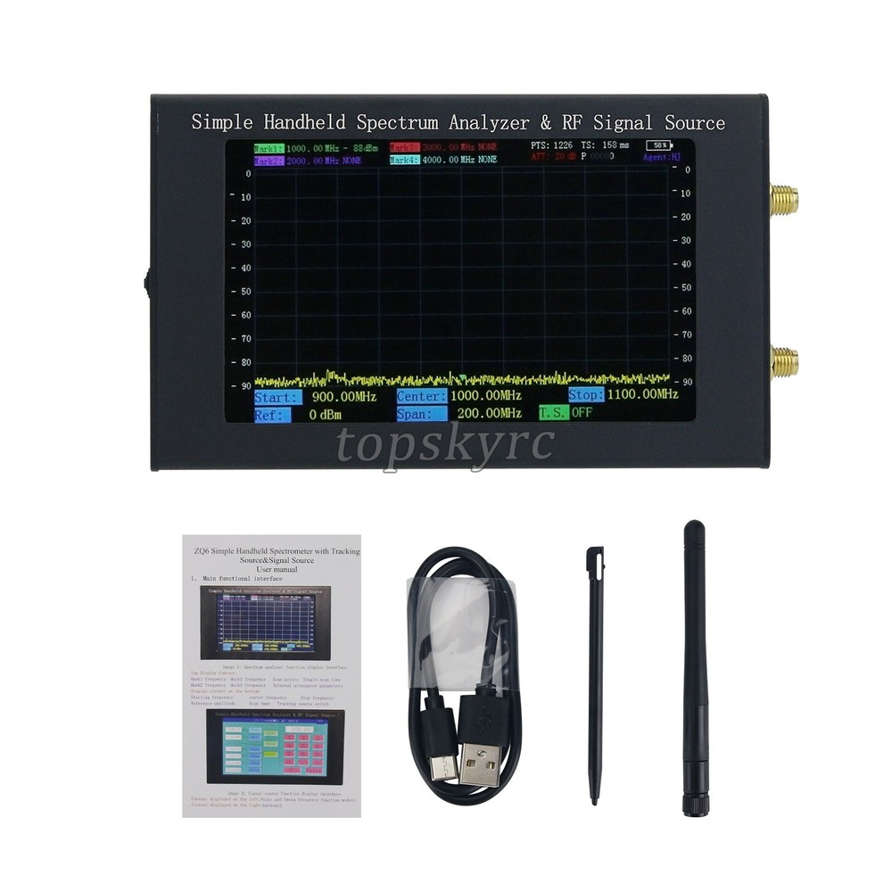 ZQ6 6G Simple Spectrum Analyzer Tracking Generator Signal Source 4.3" Touch