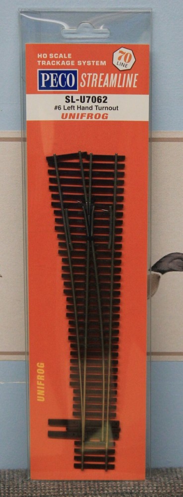 HO Scale - PECO STREAMLINE SL-U7062 UNIFROG Code 70 #6 L/H Turnout