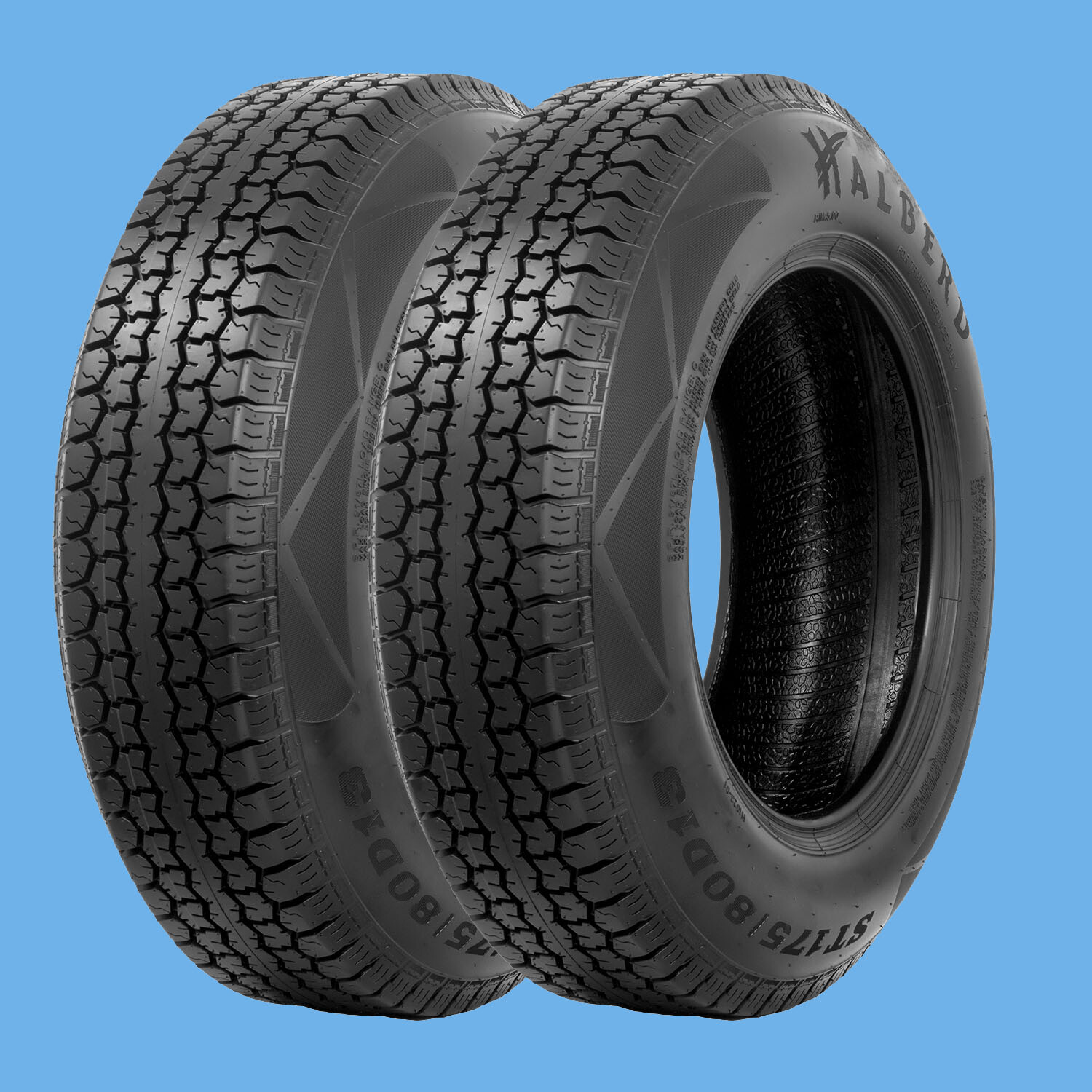 Set 2 Premium ST185/80D13 Trailer Tires 185 80 13 Heavy Duty 6Ply Load Range C