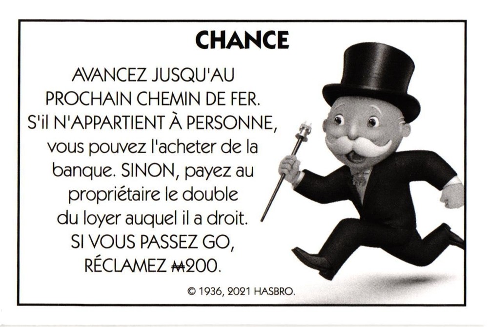 Carte Monopoly Chance