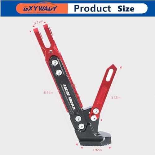 Motorcycle Universal Foot Side Bracket Adjustable Support Kickstand CNC Red