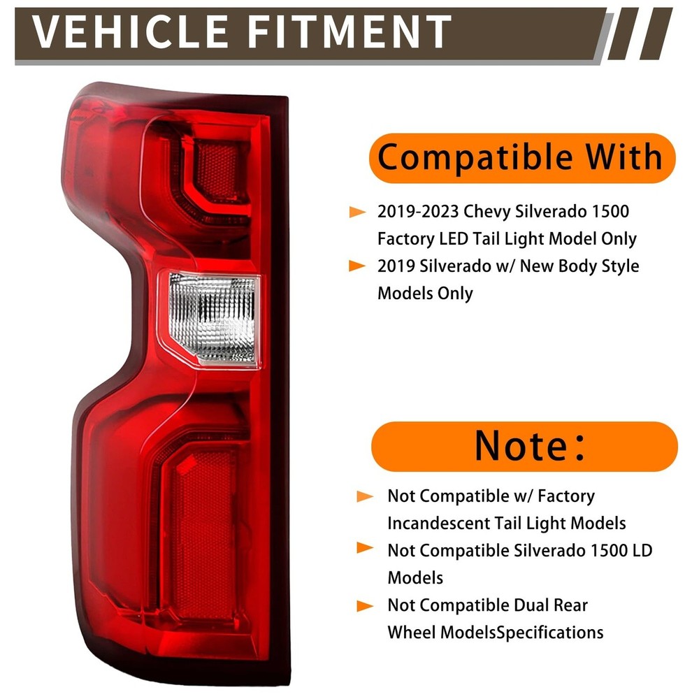 Chevy Silverado LED Tail Light Assembly 2019-2023 Left Side