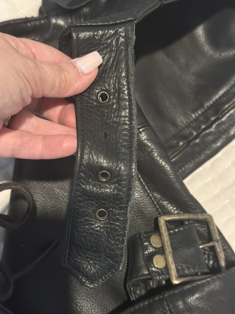 Motorcycle ProTech Leather Chaps Men’s Medium. Adjustable Black. Vintage