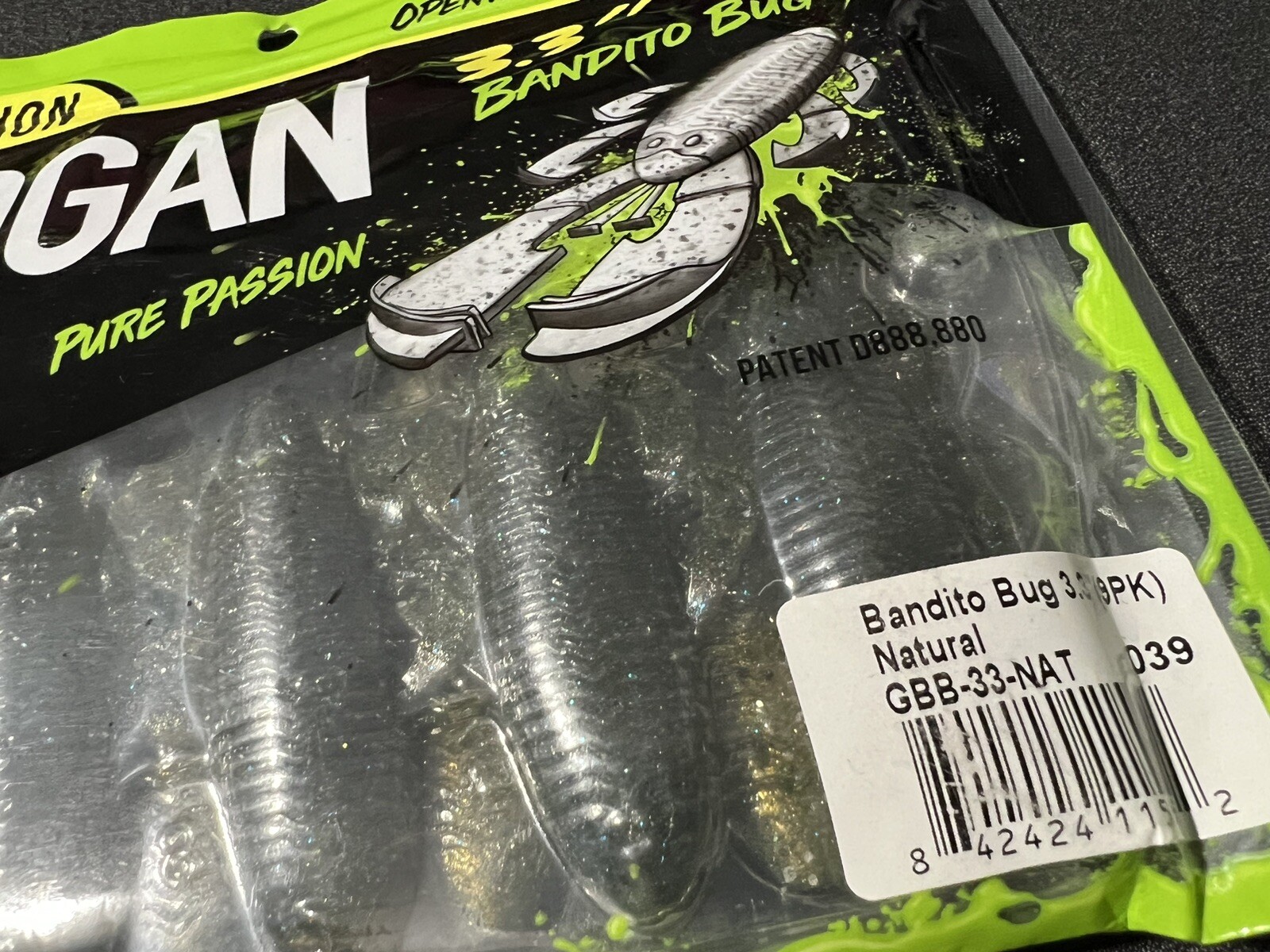 9-Pack GOOGAN BAITS JR GBB-33-NAT Bandito Bug Jr 3.3" Natural Color Fishing Lure