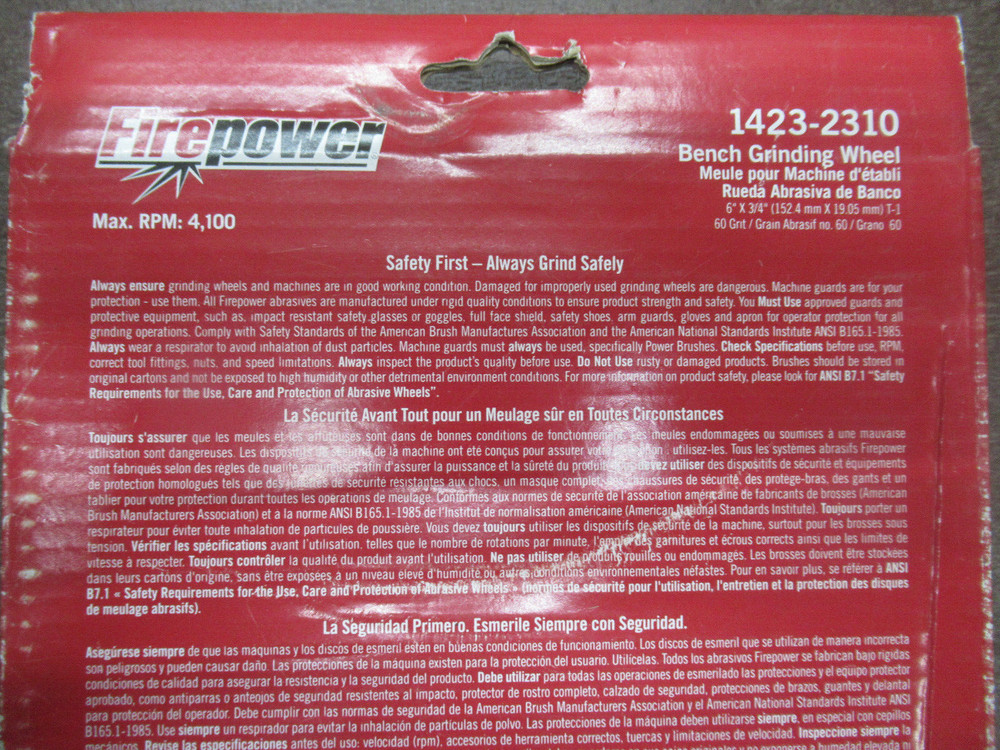 FIREPOWER 1423-2310 6" BENCH GRINDING WHEEL