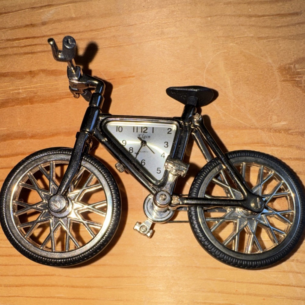 Mini Elgin Functioning Bicycle Clock