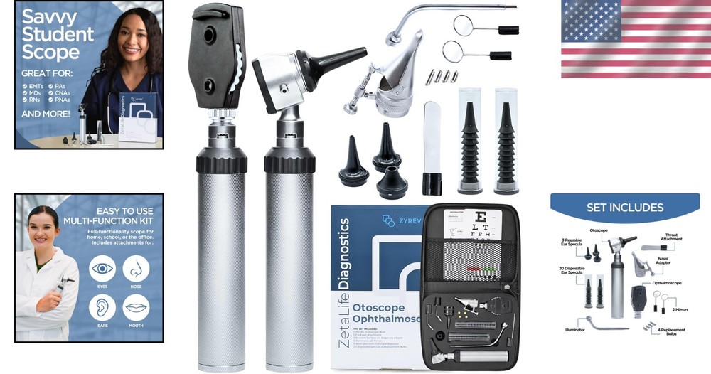 Versatile Medical Diagnostic Tool Set - Leather Case