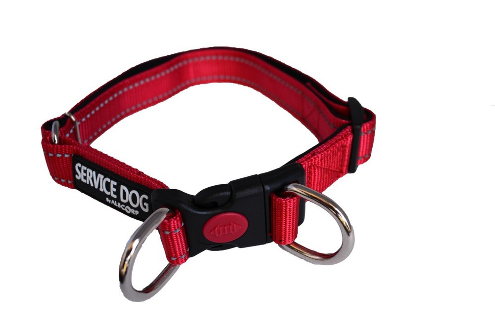 ALBCORP Reflective Service Dog Collar- Rubber Patch-Durable Nylon