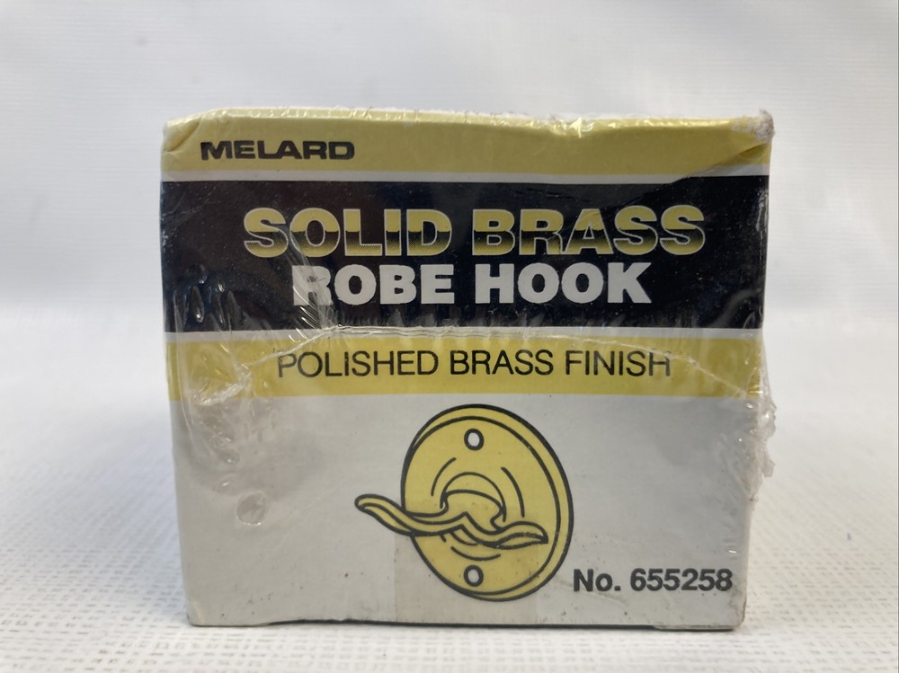 NEW Melard Solid Brass Robe Hook No. 655258 Polished Brass Finish.