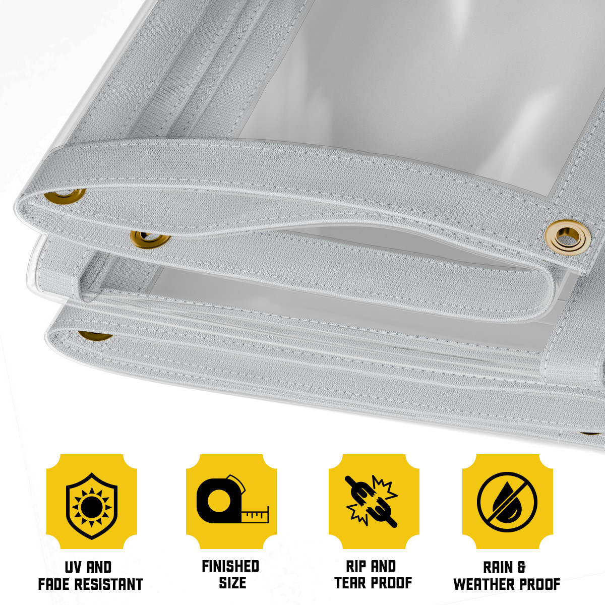 Heavy Duty Waterproof Clear Tarp with Grommets Transparent PVC Vinyl Tarpaulin