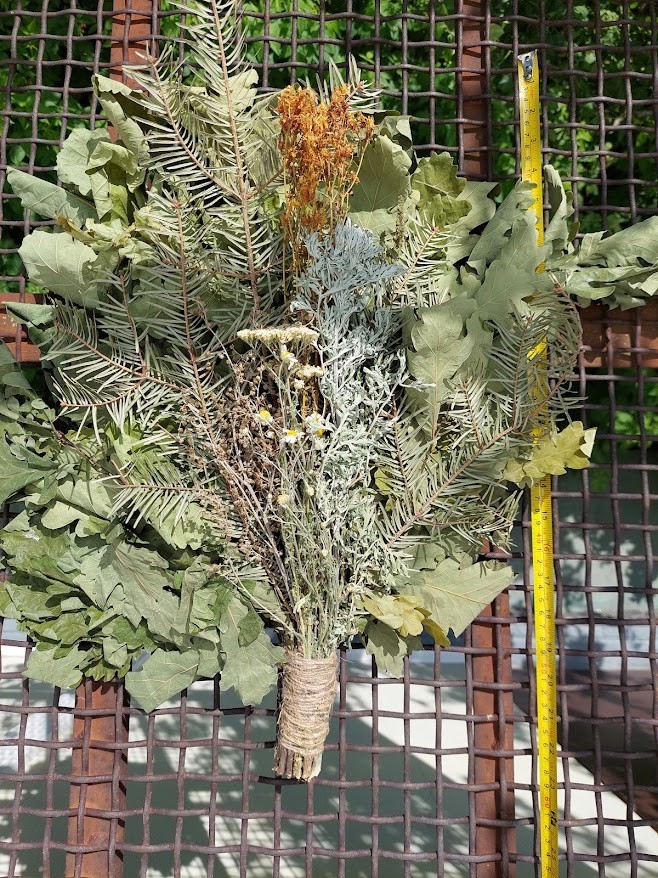 12st Oak brooms+herbs sauna banya venik whisks Eiche eco 2025 Ukrainian free shi