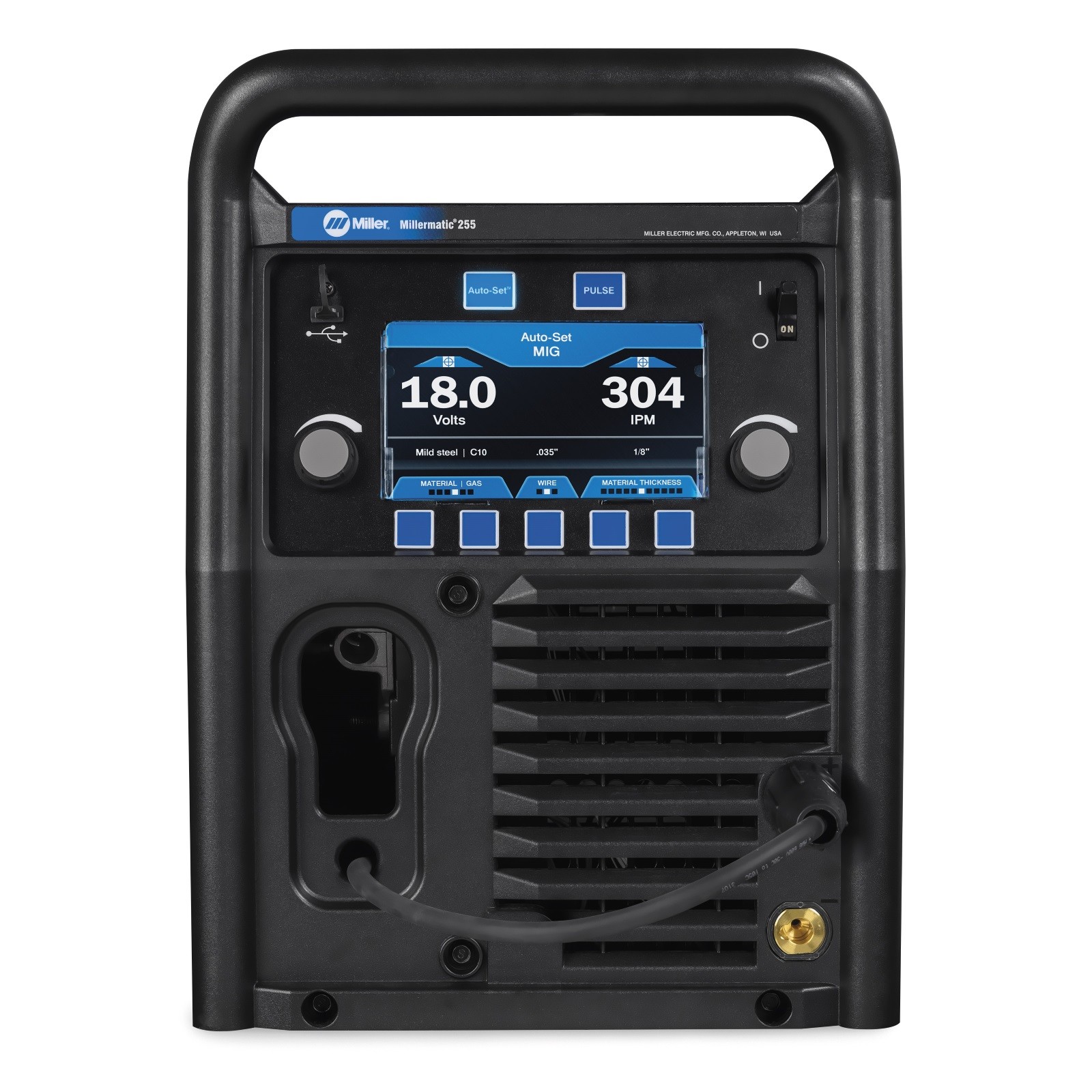 Miller Millermatic 255 MIG/Pulsed MIG Welder- 208/240V w/Running Gear (951766)