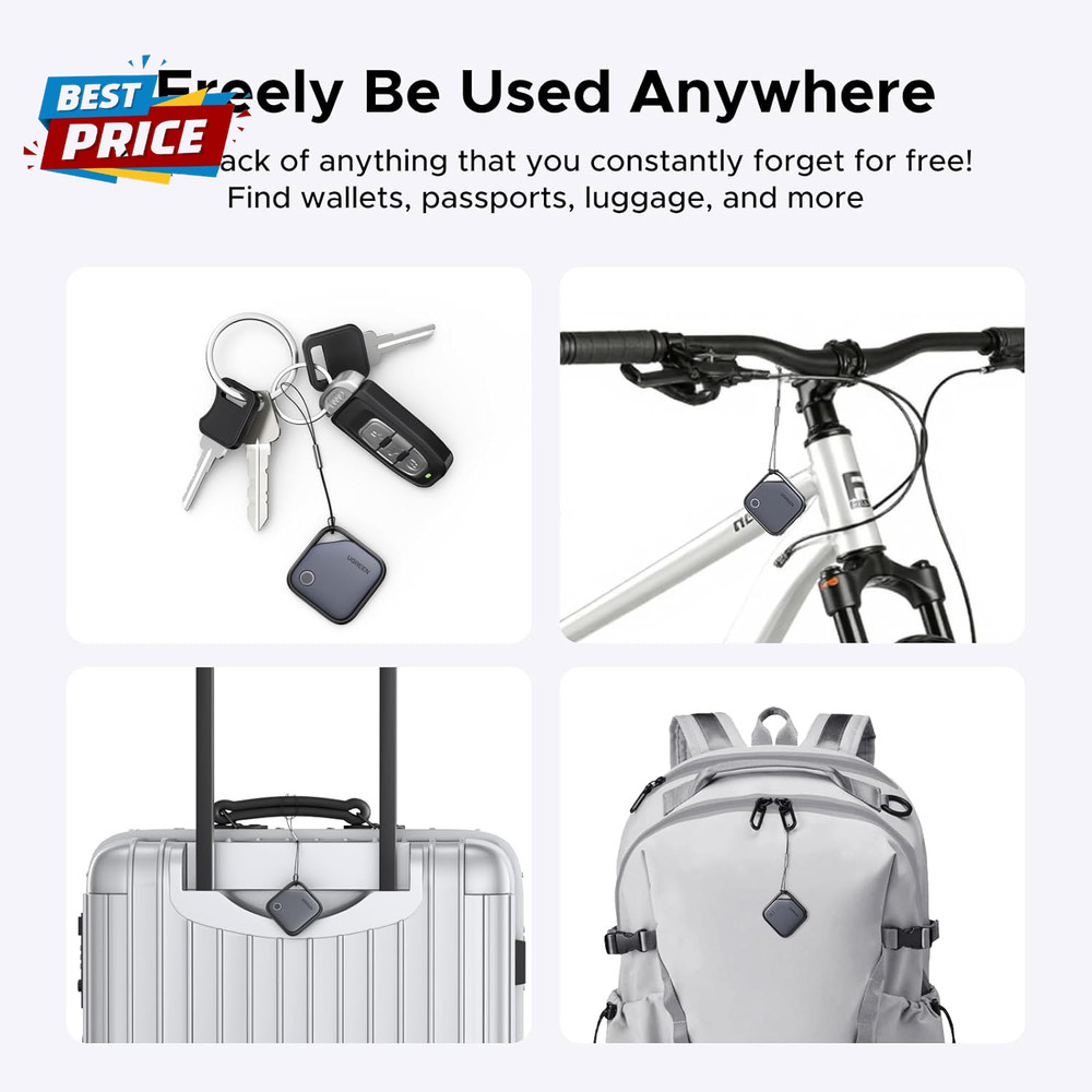 Finetrack Air Tracker Tags (Ios Only) 4 Pack, 2-Year Replaceable Battery Bluetoo