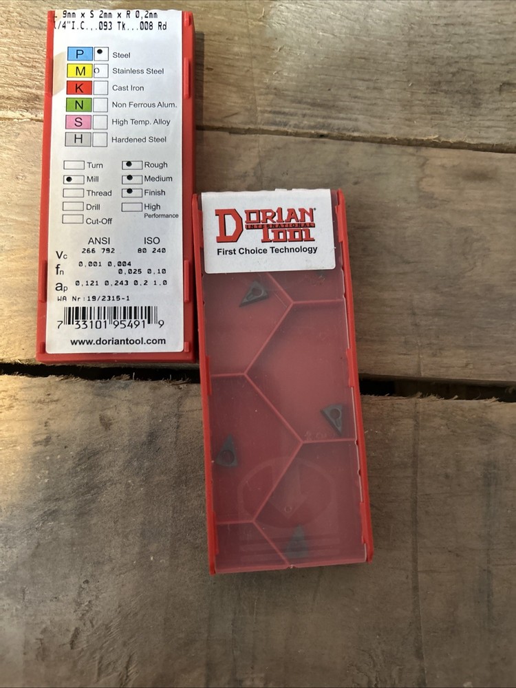5pc DORIAN Tool TDEX-090202 Carbide Inserts 73310195491