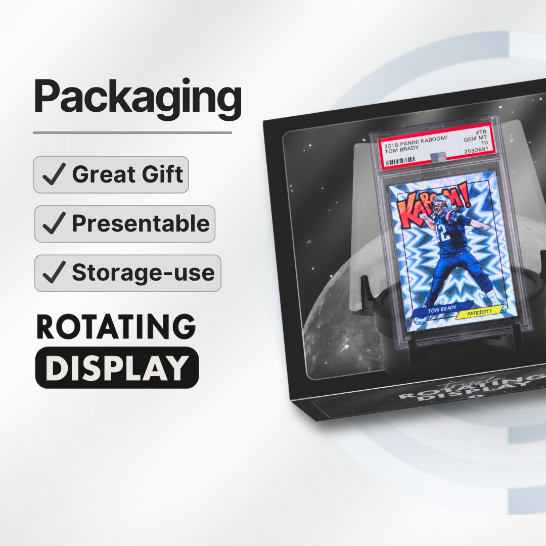 Sports Trading Card Rotating Display - Adjustable Speed Spinning Stand Holder