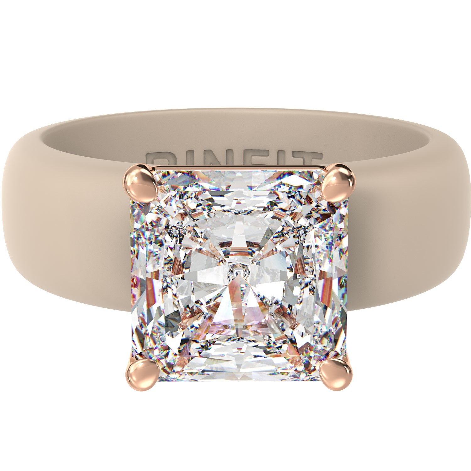 Rinfit Silicone Ring – 8×8 mm Princess Cut CZ - GlowStone Collection