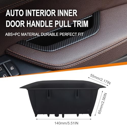 Left Door Armrest Handle Storage Compartment 1PCS Left Door Armrest Black