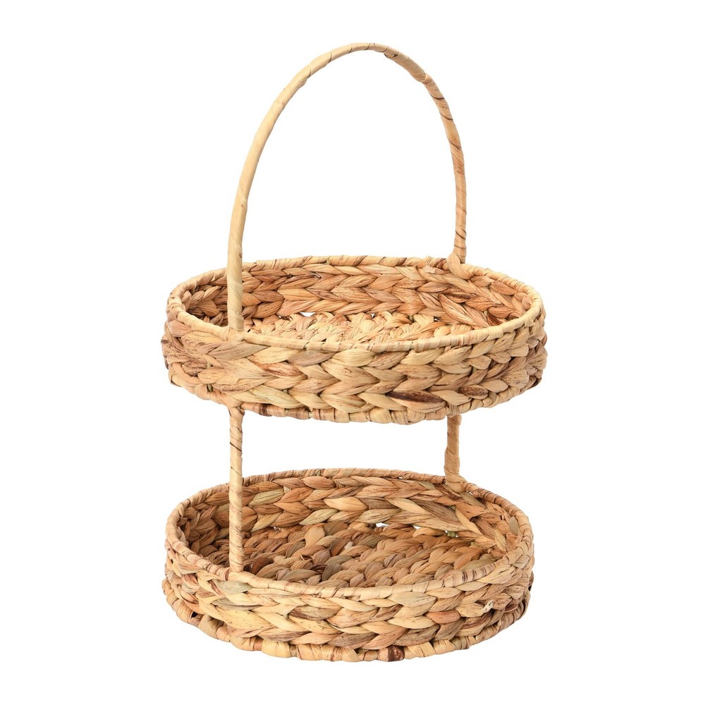 Water Hyacinth 2-Tier Tray, Natural