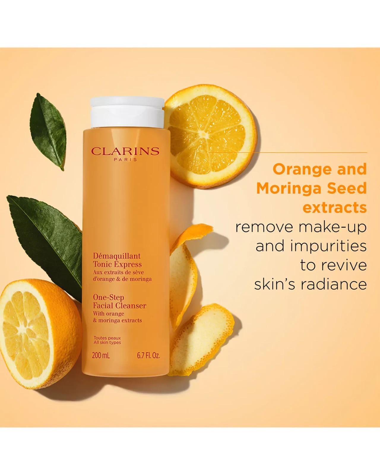 Clarins One-Step Facial Cleanser with Orange Extract | 6.8 oz / 200 mL | Sealed