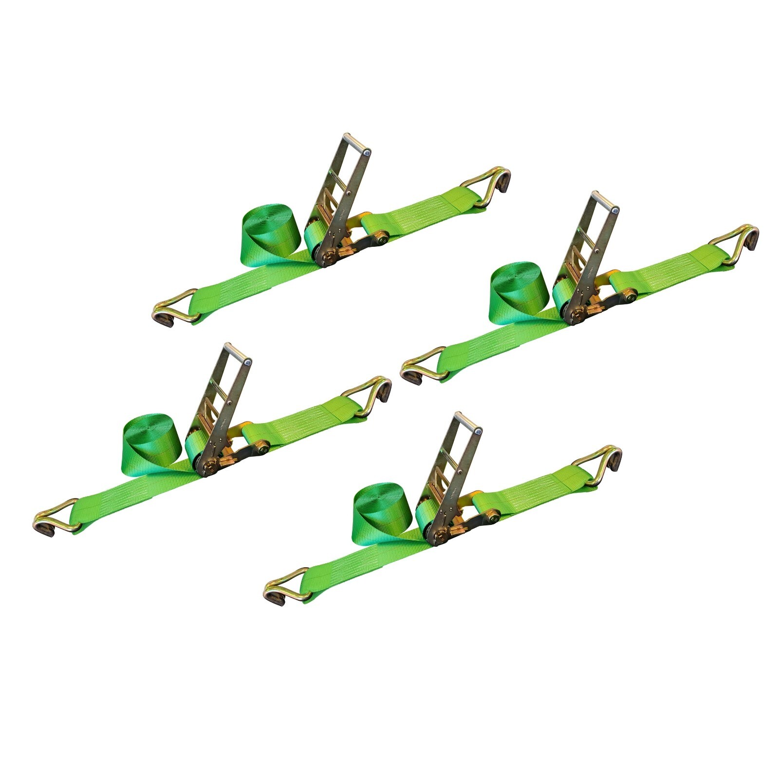4 Pack Heavy Duty 3" x 30' Ratchet Tie Down Strap w/J Hook WLL 5400 LBS GREEN