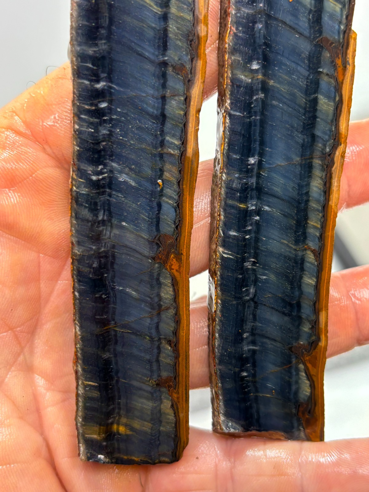 Blue Tiger Eye Agate Rough Slabs Cabbing Lapidary Carving Combo Ship Avail