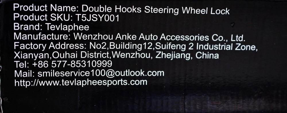 Steering Wheel Lock Heavy Duty Antitheft Device and Car Security 3 Key