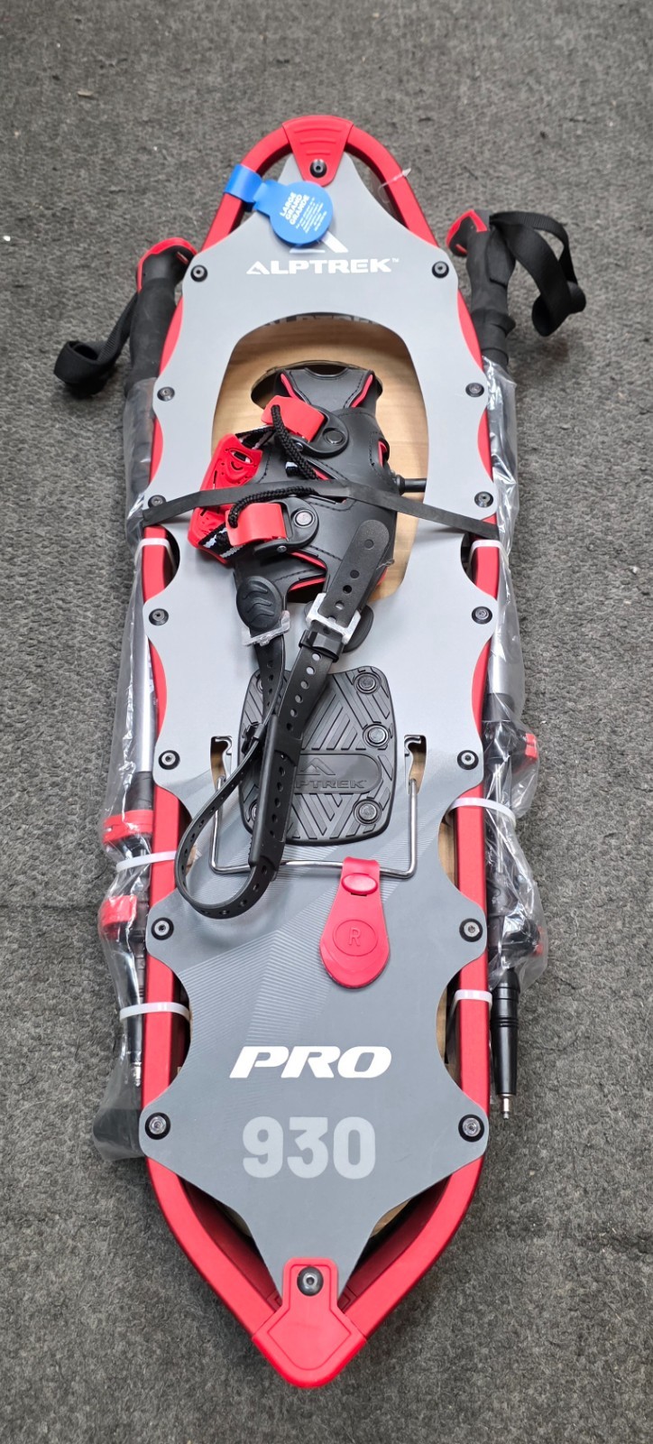 ALPTREK PRO 930 Snowshoes Complete Kit w/ Poles Bag 250lb Capacity Large 30"