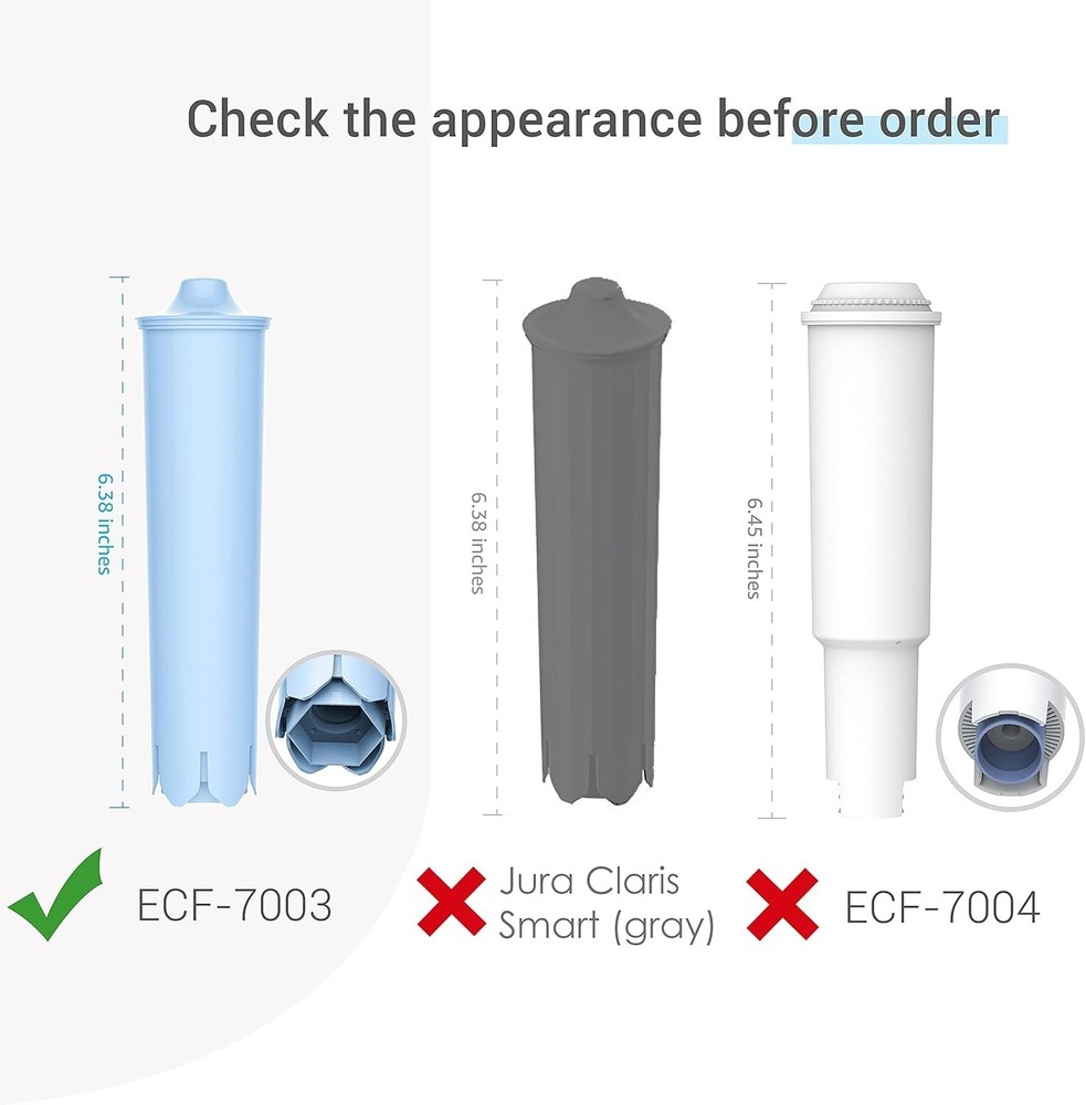 EcoAqua Replacement Filter, Replacement for Jura® Clearyl/Claris Blue(6)