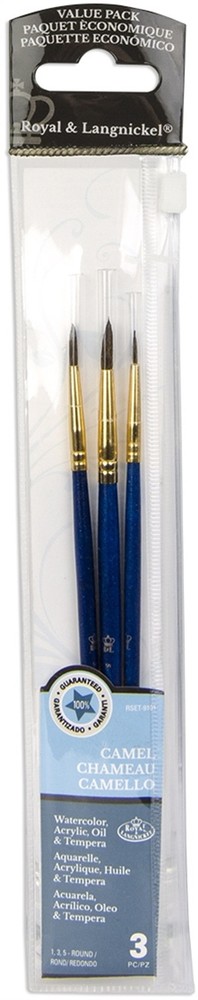 Royal Brush 9101 Sable Value Pack Brush Set-3/Pkg (3Pk)