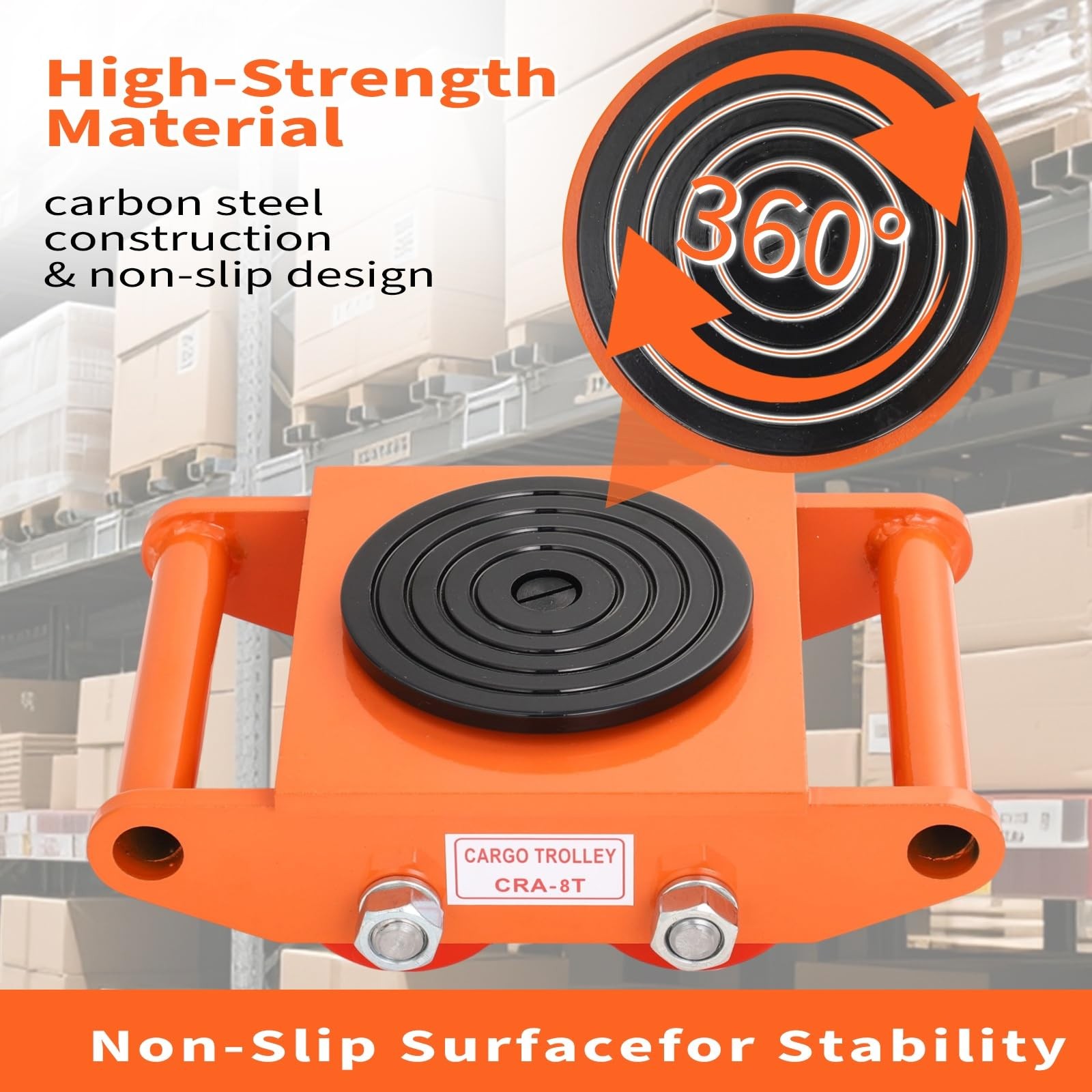 4PCS Machinery Mover 8T/17637lb Heavy Duty Machine Dolly Equipment Roller Skates