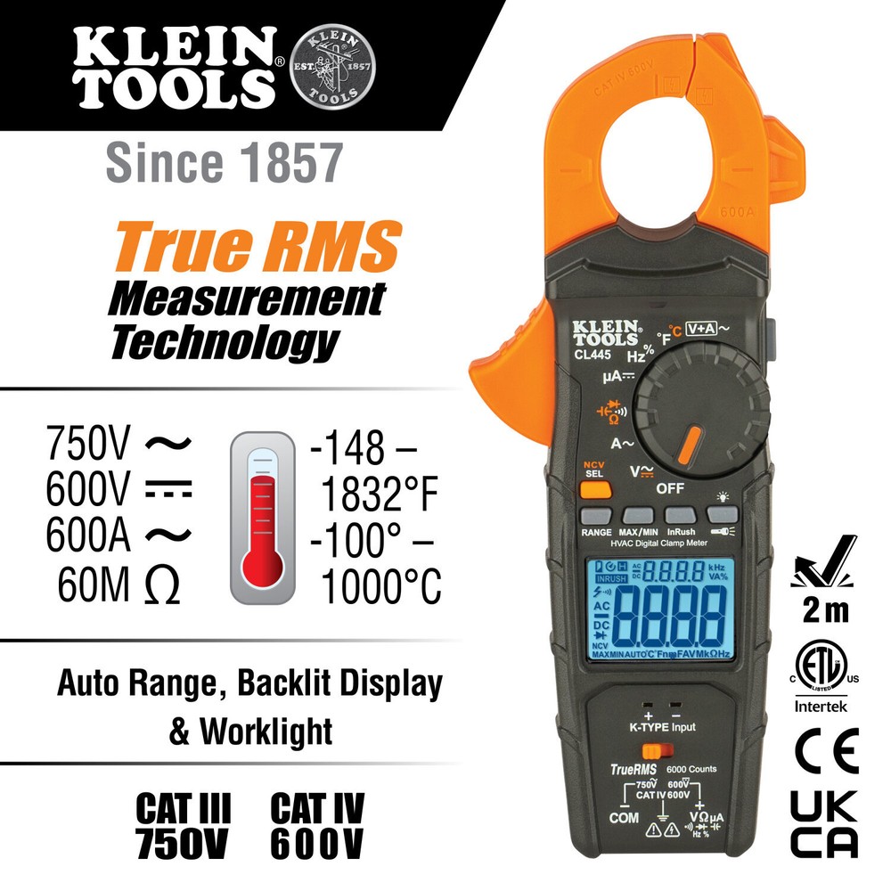 Klein Tools CL445 HVAC Clamp Meter