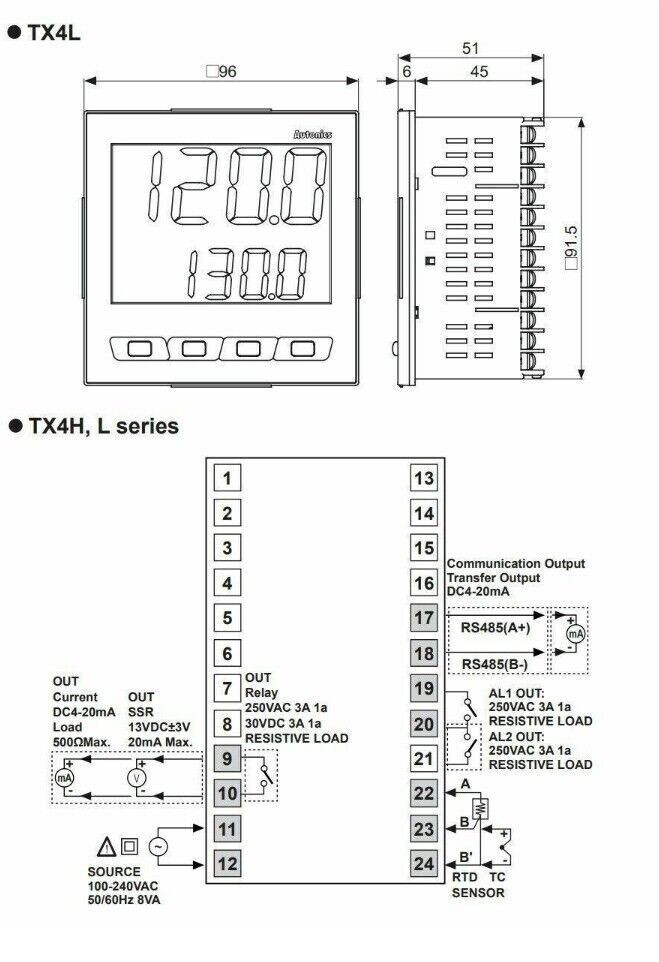 1PC Temperature Controller ship in 3-4 weeks TX4L-14S