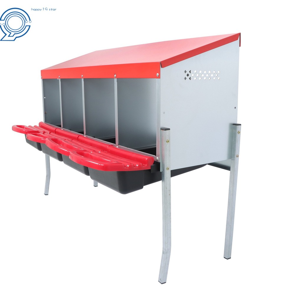 Roll Out Chicken Nesting Boxes For Laying Eggs Coop 4 Compartment