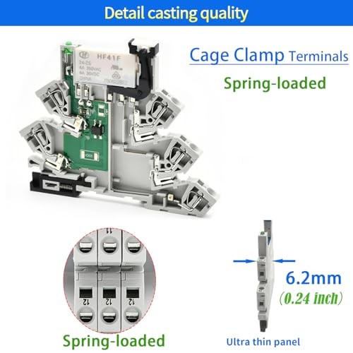 UL ListedPcs 24V Miniature Relay for PLC Controller 24VDC and Spring Socket 3
