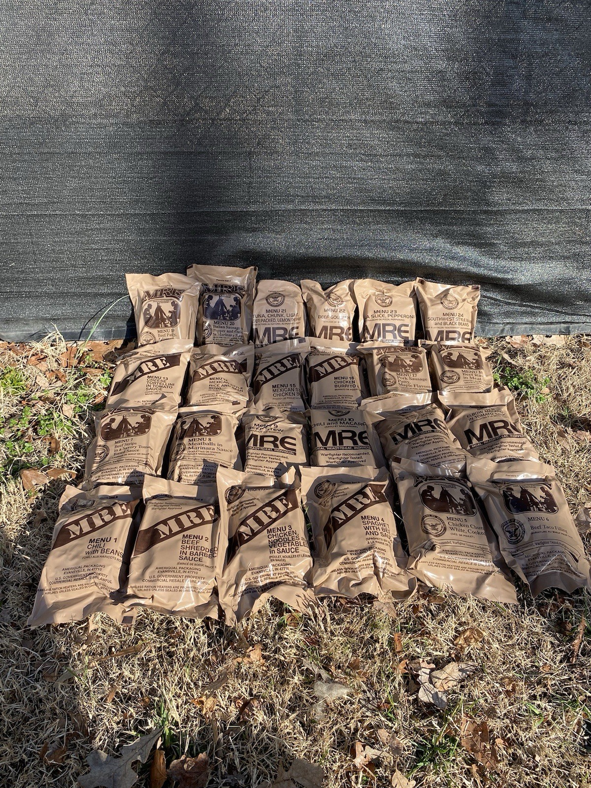 MRE U.S. Military Ready to Eat Meals INSP 2025 Case A & B 24 Meals FREE SHIP