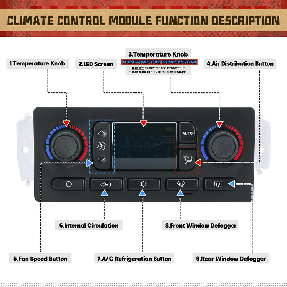 AC Heater Climate Control Module 599-009 For Chevy GMC Improved Design 03-07