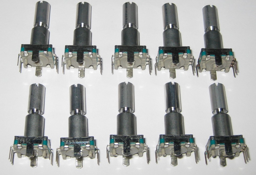 10 X Alps Endless Rotation Vertical 30 Detent Encoder Mom N.O. SPST Push Switch