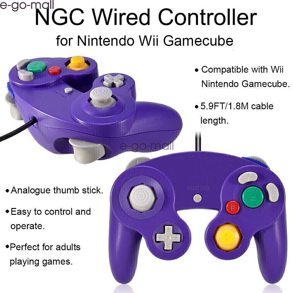 2 Pack Wired Gamecube Controller for Switch Wii U PC(need adapter) GameCube