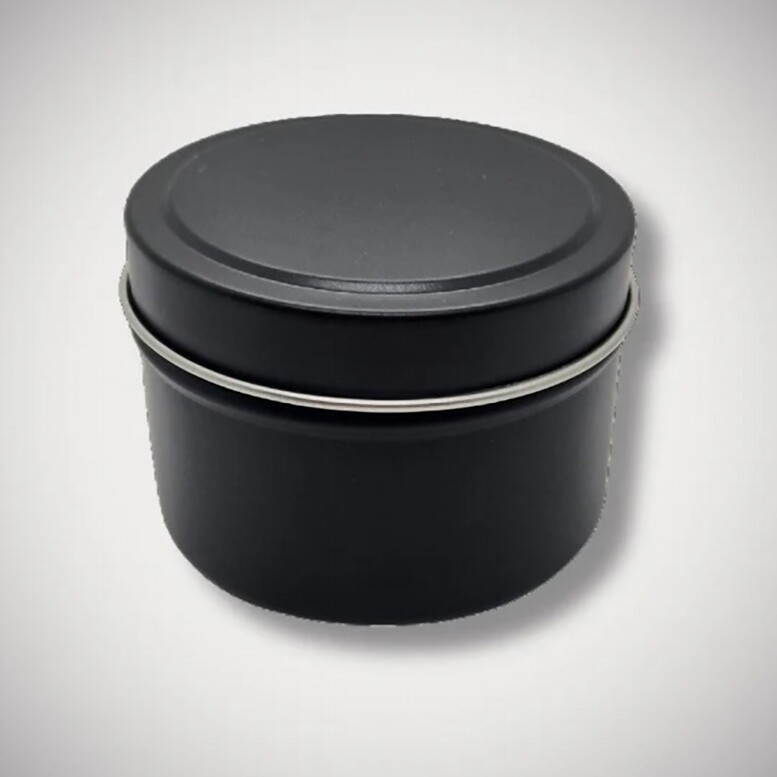 4 oz and 8 oz Matte Black Seamless Candle Tins with Lids (6-12-24-48 count)